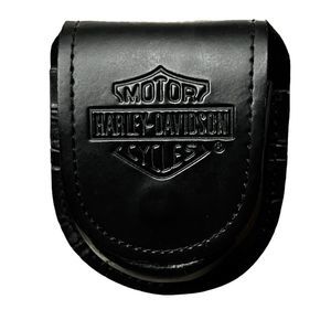 Harley Davidson Black Embossed Leather/Leatherette Pocket Watch Holder